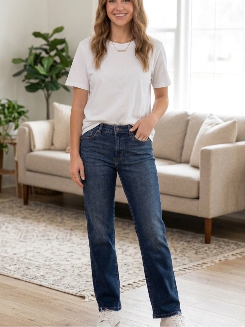 Judy Blue Jeans NWT Womens 13/31 Dark High Rise Straight Fit Stretch Denim 🔥